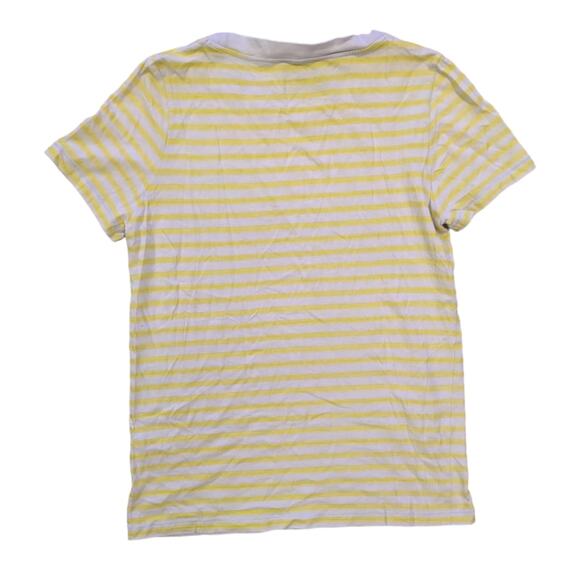 COS Relaxed Fit Yellow and White Striped Crew Neck T-shirt - Picture 2 of 5
